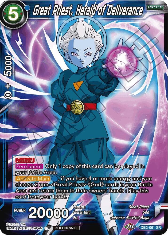 Great Priest Herald of Deliverance Tournament Pack Vol 7 DB2-061 Tournament Promotion Cards Dragonball Super card