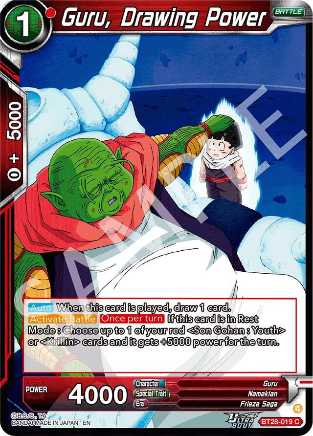 Guru Drawing Power BT28-019 Prismatic Clash Dragonball Super card