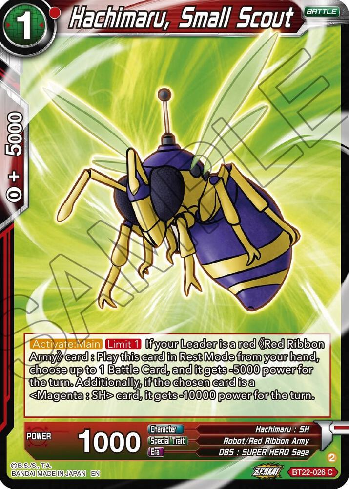 Hachimaru Small Scout Foil BT22-026 Critical Blow Dragonball Super card