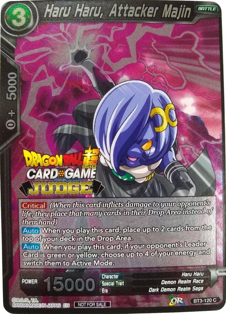 Haru Haru Attacker Majin BT3-120 Judge Promotion Cards Dragonball Super card