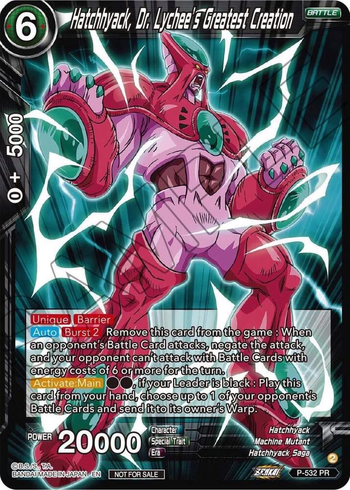 Hatchhyack Dr Lychees Greatest Creation Zenkai Series Tournament Pack Vol5 P-532 Tournament Promotion Cards Dragonball Super card