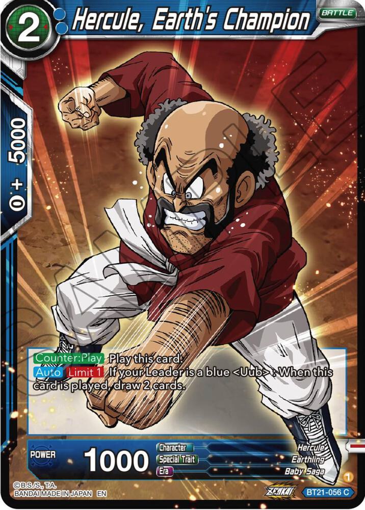 Hercule Earths Champion Foil BT21-056 Wild Resurgence Dragonball Super card
