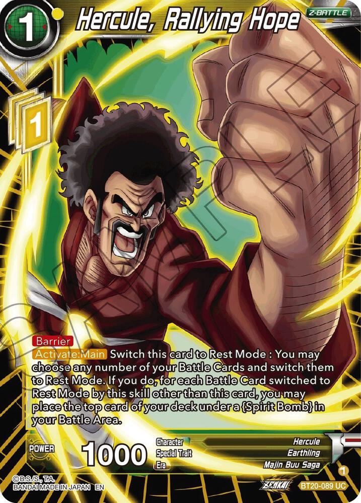 Hercule Rallying Hope Foil BT20-089 Power Absorbed Dragonball Super card