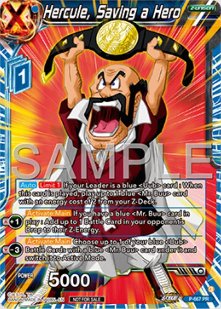 Hercule Saving a Hero Zenkai Series Tournament Pack Vol11 P-667 Tournament Promotion Cards Dragonball Super card