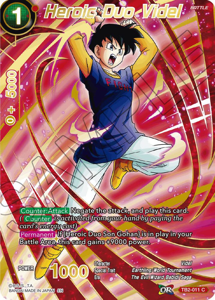 Heroic Duo Videl Alternate Art Foil TB2-011 Special Anniversary Set 2021 Dragonball Super card