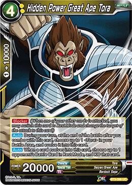 Hidden Power Great Ape Tora Foil BT3-096 Cross Worlds Dragonball Super card