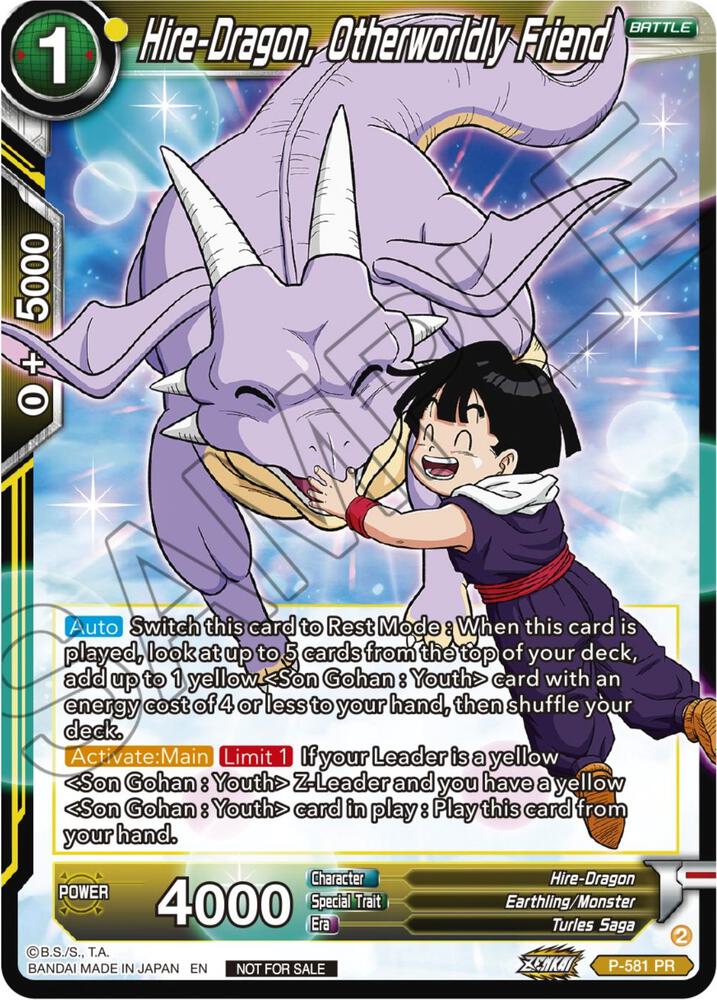 Hire Dragon Otherworldly Friend Zenkai Series Tournament Pack Vol7 P-581 Tournament Promotion Cards Dragonball Super card