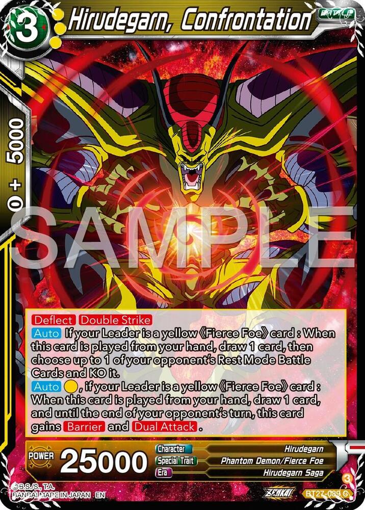 Hirudegarn Confrontation BT27-089 History of Z Dragonball Super card