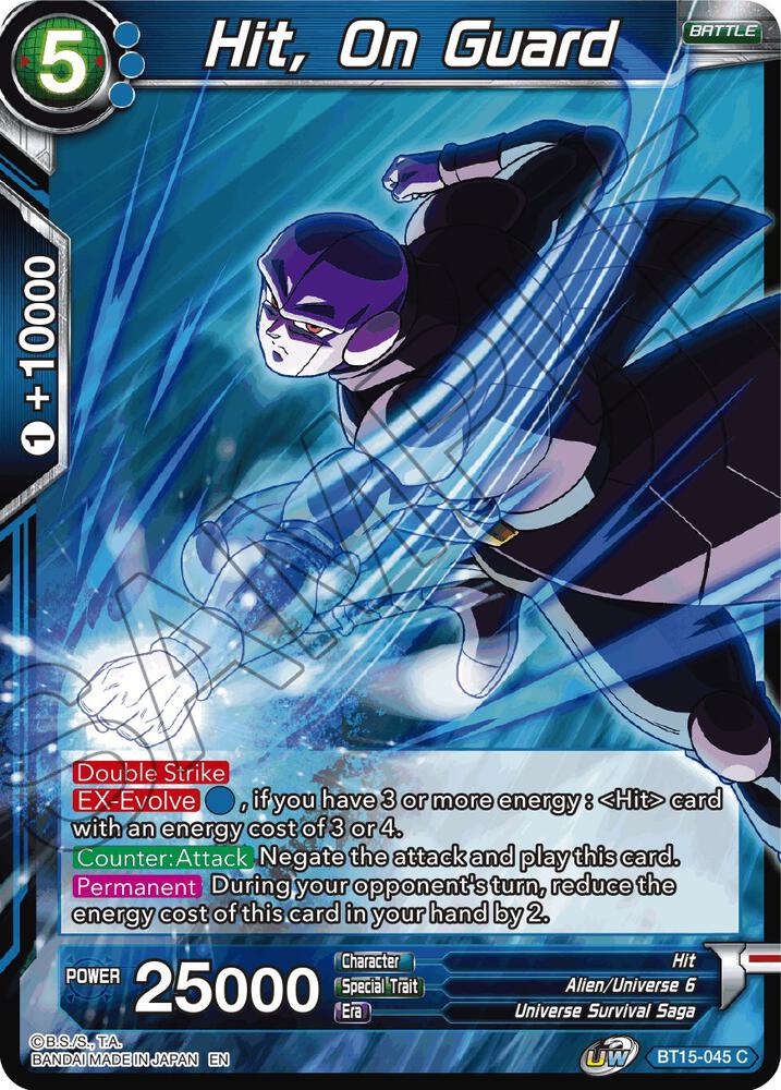 Hit On Guard Foil BT15-045 Saiyan Showdown Dragonball Super card