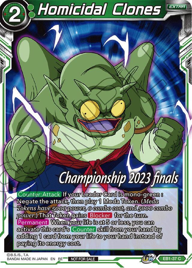 Homicidal Clones 2023 Championship Finals Celebration Pack EB1-37 Tournament Promotion Cards Dragonball Super card