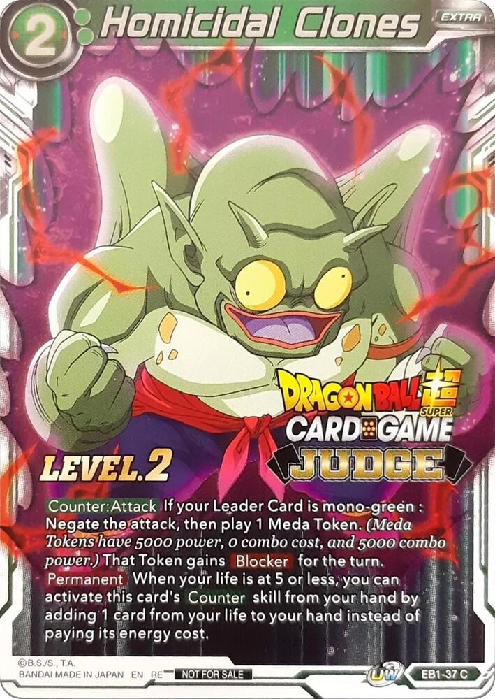 Homicidal Clones Level 2 Judge EB1-37 Tournament Promotion Cards Dragonball Super card