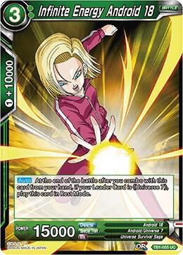 Infinite Energy Android 18 Foil TB1-055 Tournament of Power Dragonball Super card