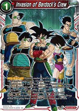 Invasion of Bardocks Crew BT13-027 Supreme Rivalry Dragonball Super card