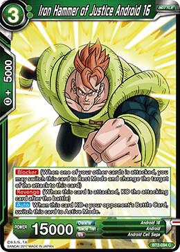Iron Hammer of Justice Android 16 BT2-094 Union Force Dragonball Super card