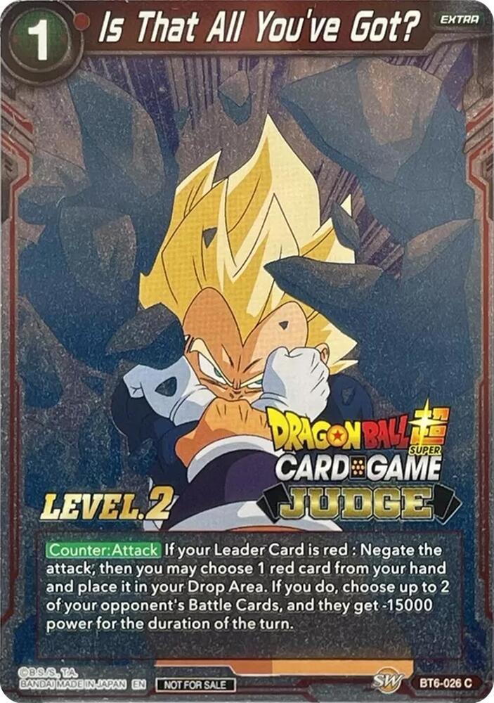 Is That All Youve Got Level 2 BT6-026 Judge Promotion Cards Dragonball Super card