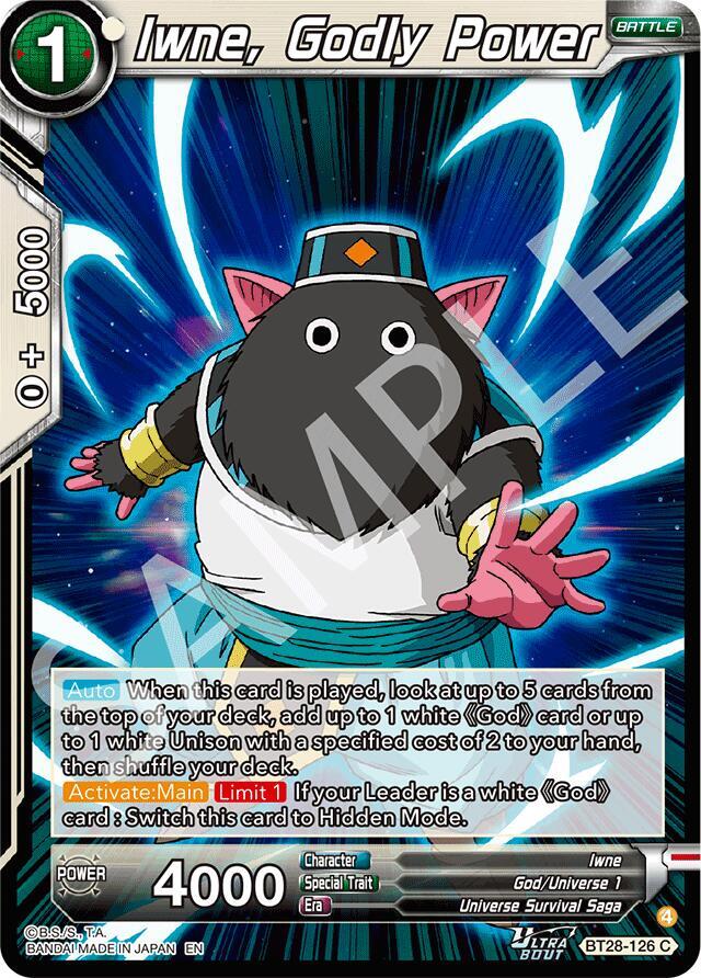 Iwne Godly Power BT28-126 Prismatic Clash Dragonball Super card