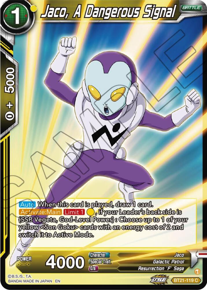 Jaco A Dangerous Signal Foil BT21-119 Wild Resurgence Dragonball Super card