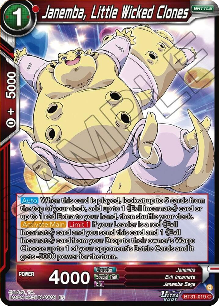 Janemba Little Wicked Clones BT31-019 Impact Beyond Dimensions Dragonball Super card