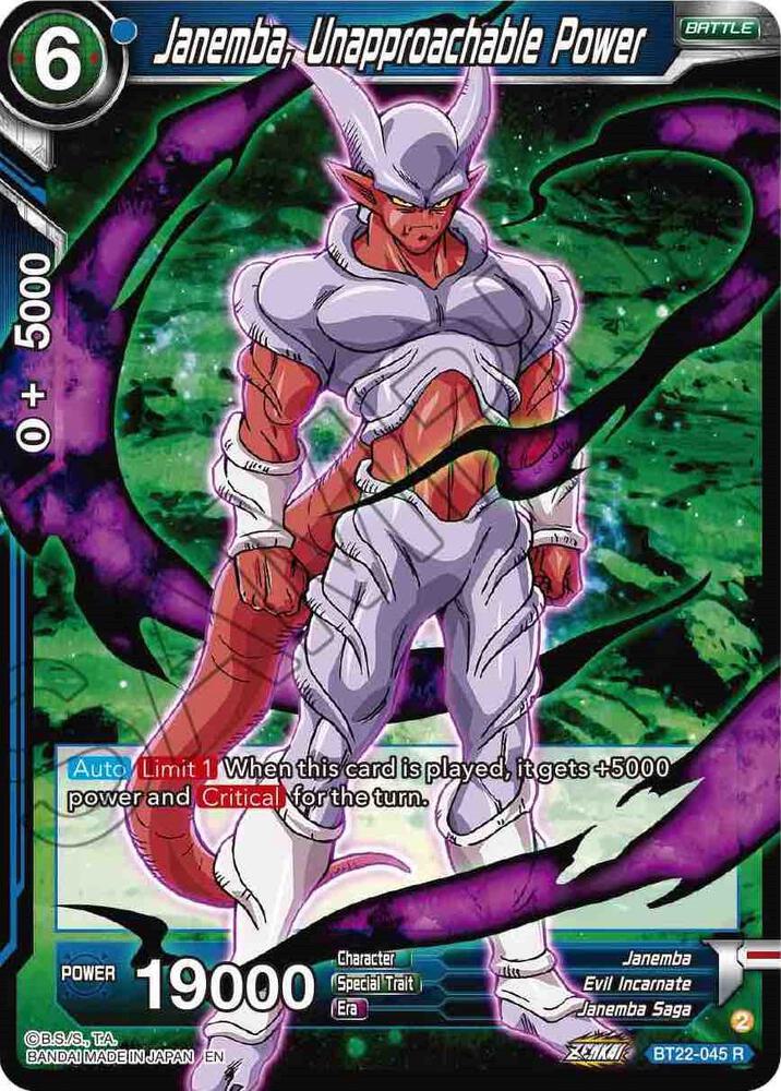 Janemba Unapproachable Power BT22-045 Critical Blow Dragonball Super card