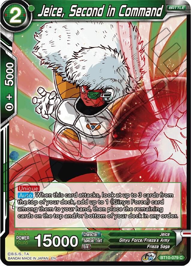 Jeice Second in Command Foil BT10-079 Rise of the Unison Warrior Dragonball Super card