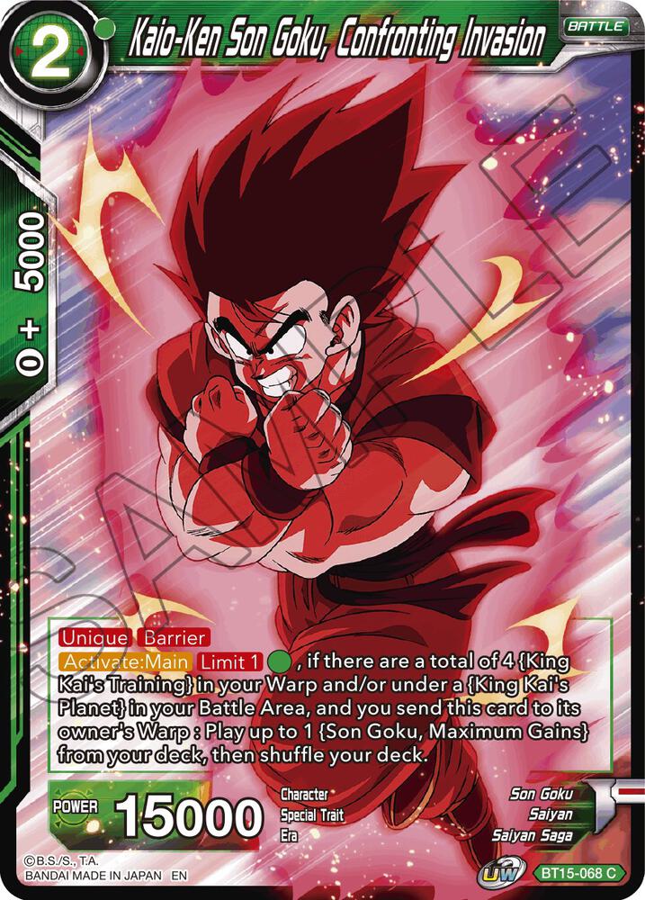 Kaio Ken Son Goku Confronting Invasion BT15-068 Saiyan Showdown Dragonball Super card