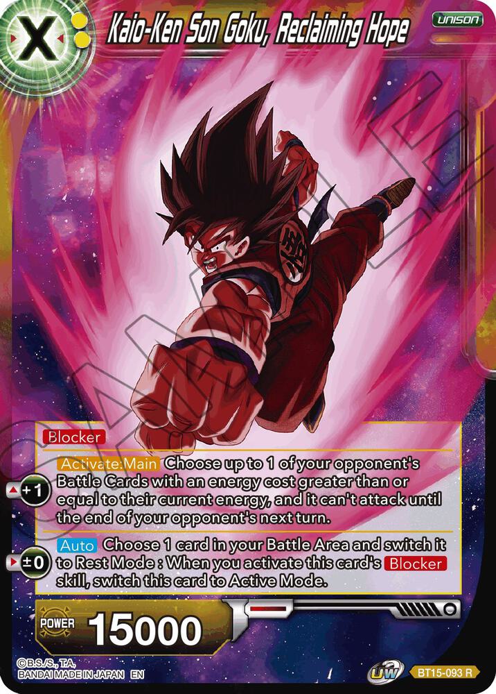 Kaio Ken Son Goku Reclaiming Hope Foil BT15-093 Saiyan Showdown Dragonball Super card