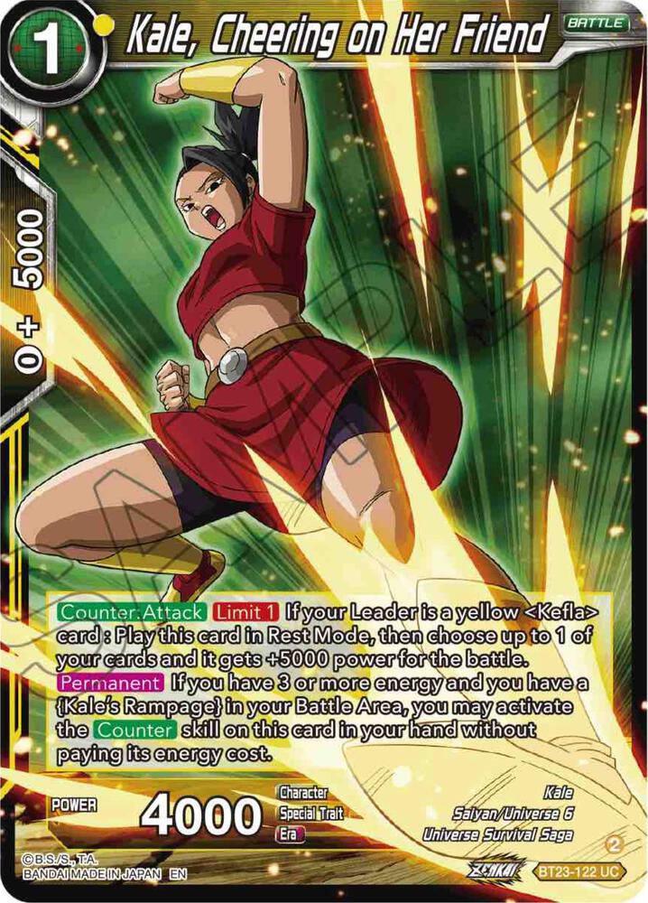 Kale Cheering on Her Friend BT23-122 Perfect Combination Dragonball Super card