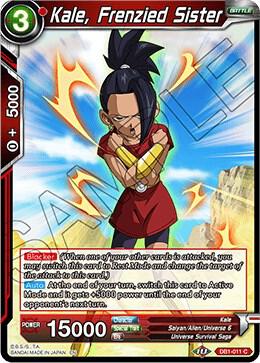 Kale Frenzied Sister DB1-011 Draft Box 04 - Dragon Brawl Dragonball Super card