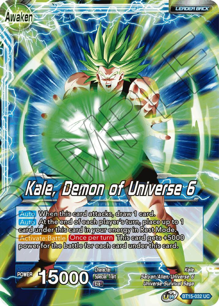 Kale Kale Demon of Universe 6 BT15-032 Saiyan Showdown Dragonball Super card