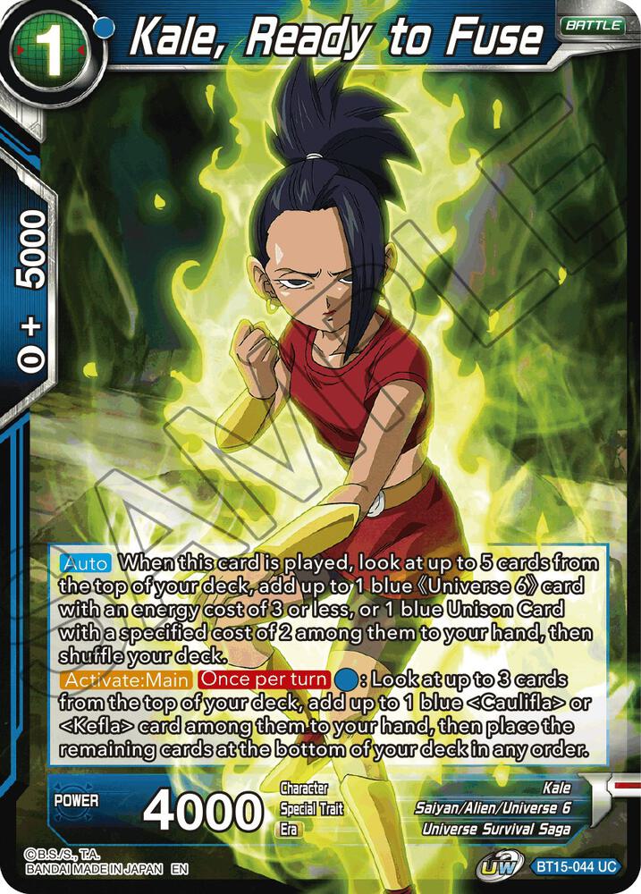 Kale Ready to Fuse Foil BT15-044 Saiyan Showdown Dragonball Super card