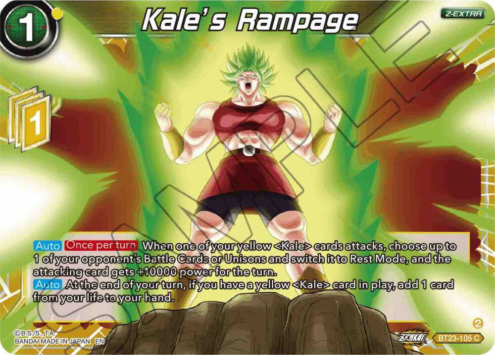 Kales Rampage Foil BT23-105 Perfect Combination Dragonball Super card