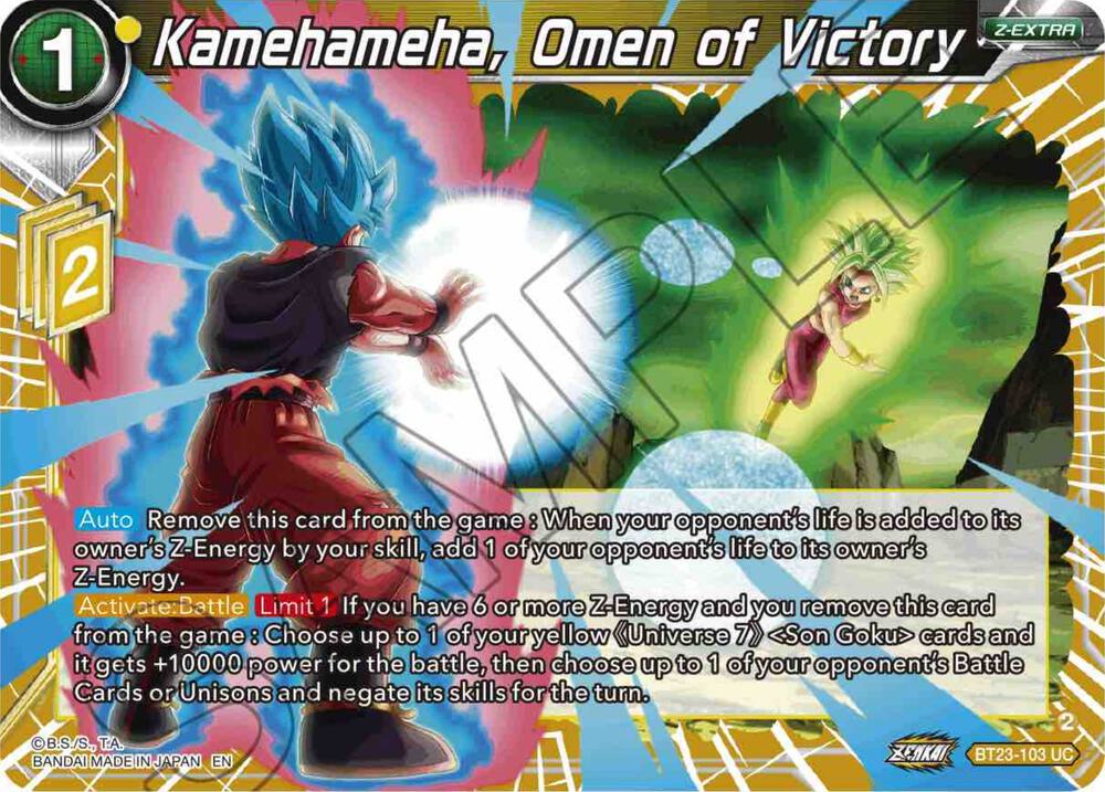 Kamehameha Omen of Victory Foil BT23-103 Perfect Combination Dragonball Super card