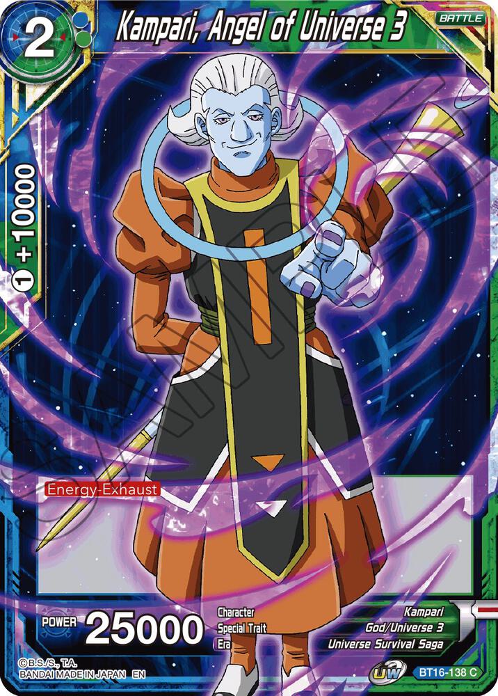 Kampari Angel of Universe 3 Foil BT16-138 Realm of the Gods Dragonball Super card