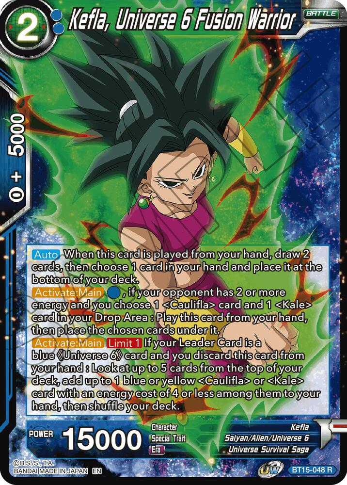 Kefla Universe 6 Fusion Warrior BT15-048 Saiyan Showdown Dragonball Super card