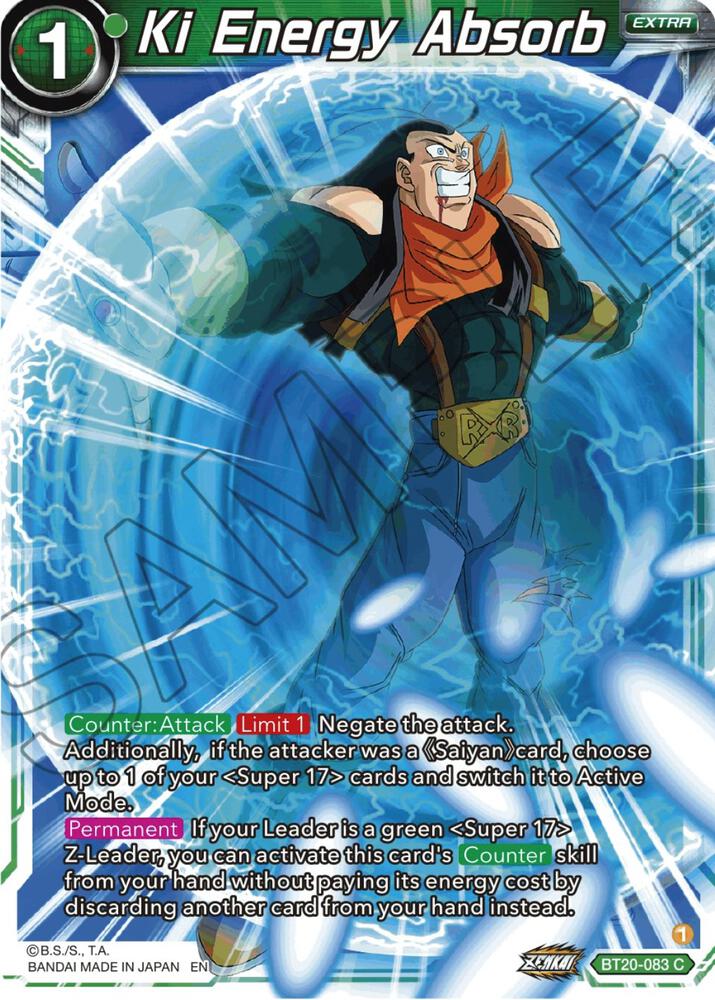 Ki Energy Absorb BT20-083 Power Absorbed Dragonball Super card