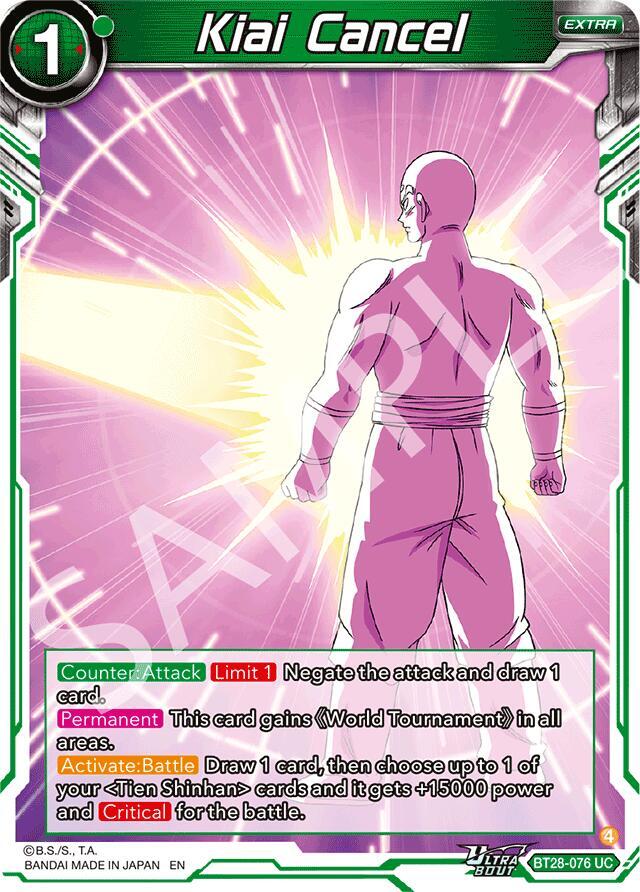 Kiai Cancel Foil BT28-076 Prismatic Clash Dragonball Super card