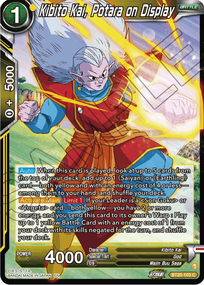 Kibito Kai Potara on Display Foil BT20-103 Power Absorbed Dragonball Super card