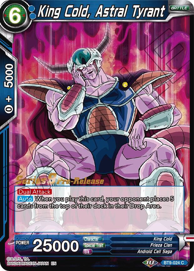 King Cold Astral Tyrant BT9-024 Universal Onslaught Pre-Release Cards Dragonball Super card