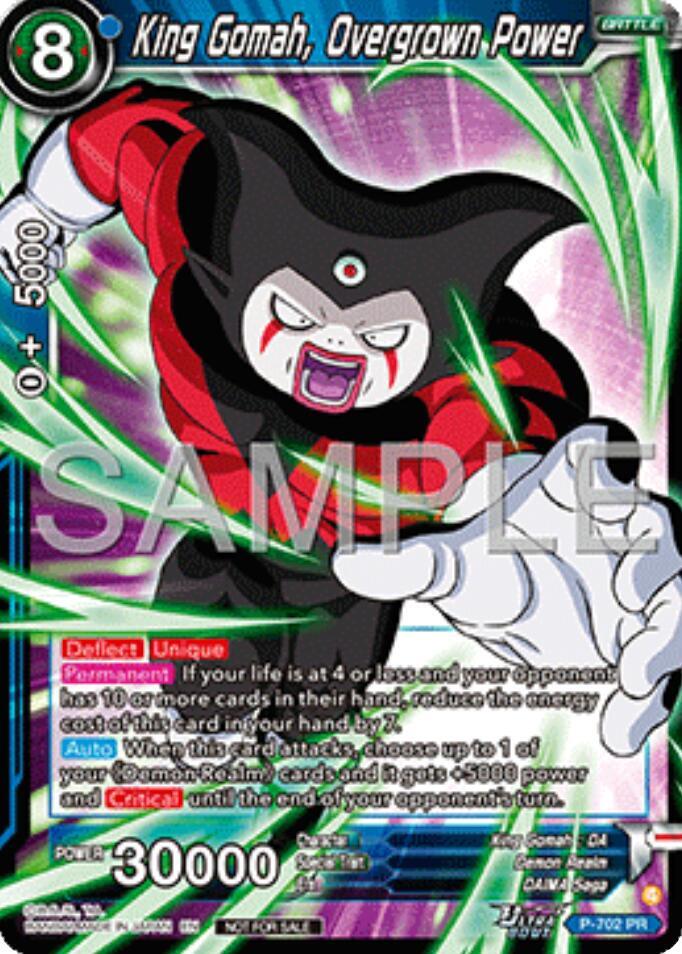 King Gomah Overgrown Power Ultra Bout Series Tournament Pack Vol13 P-702 Tournament Promotion Cards Dragonball Super card