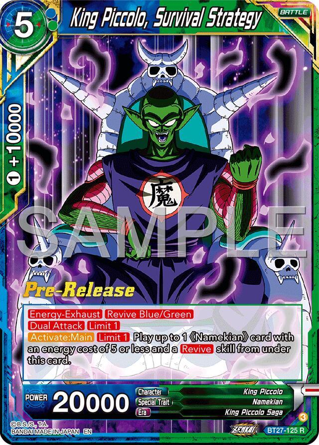 King Piccolo Survival Strategy BT27-125 History of Z Pre-Release Cards Dragonball Super card