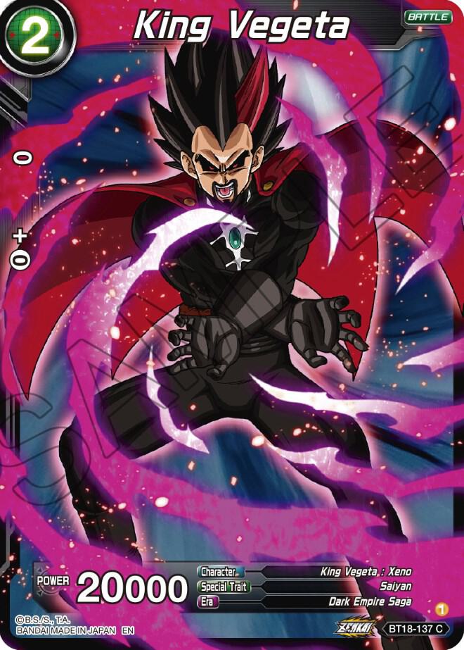 King Vegeta BT18-137 Dawn of the Z-Legends Dragonball Super card