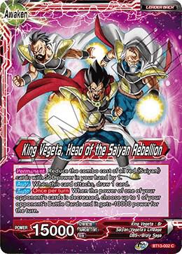 King Vegeta King Vegeta Head of the Saiyan Rebellion BT13-002 Supreme Rivalry Dragonball Super card