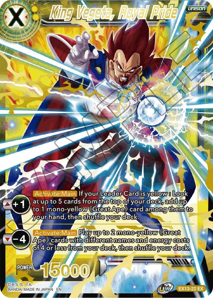 King Vegeta Royal Pride Foil EX13-22 Special Anniversary Set 2020 Dragonball Super card
