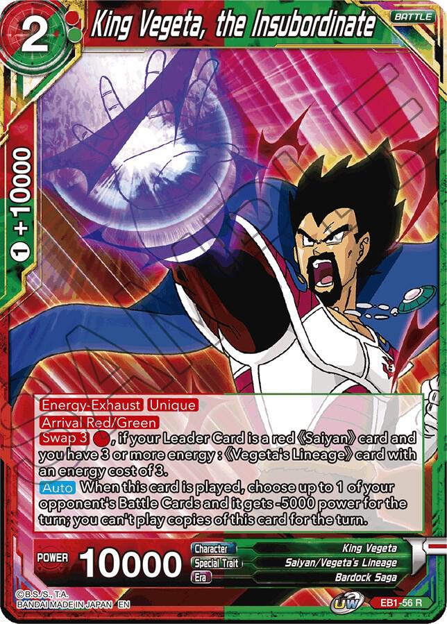 King Vegeta the Insubordinate Foil EB1-56 Battle Evolution Booster Dragonball Super card