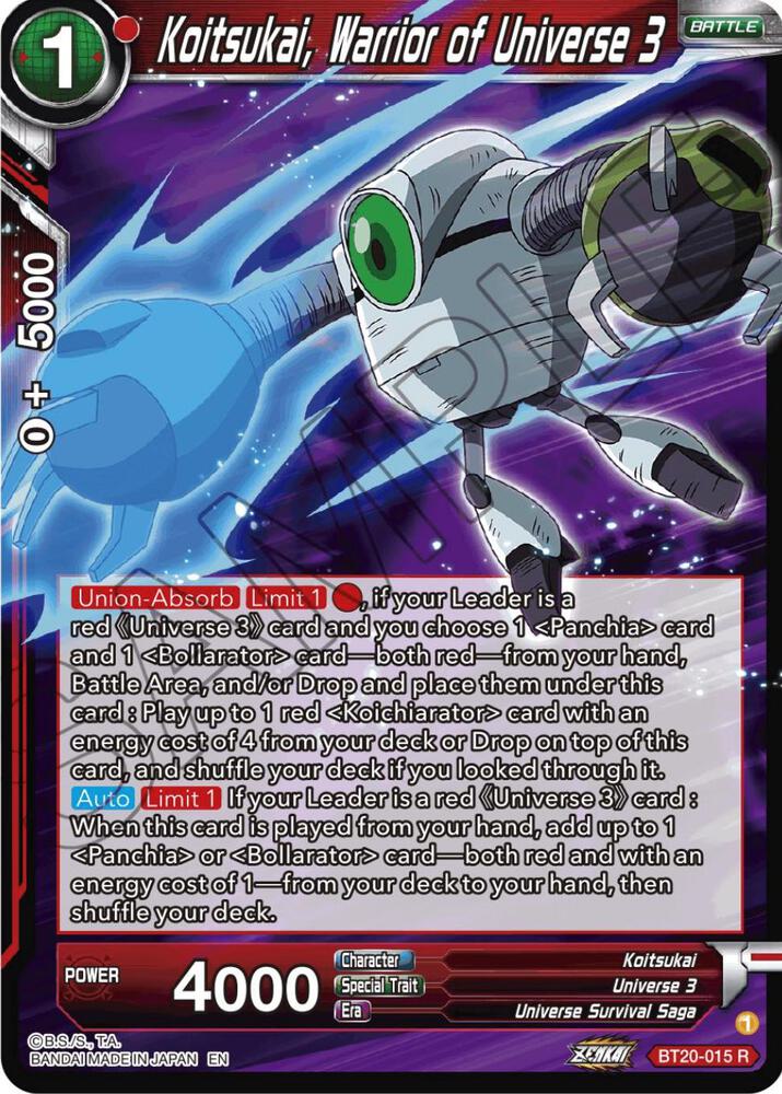 Koitsukai Warrior of Universe 3 BT20-015 Power Absorbed Dragonball Super card