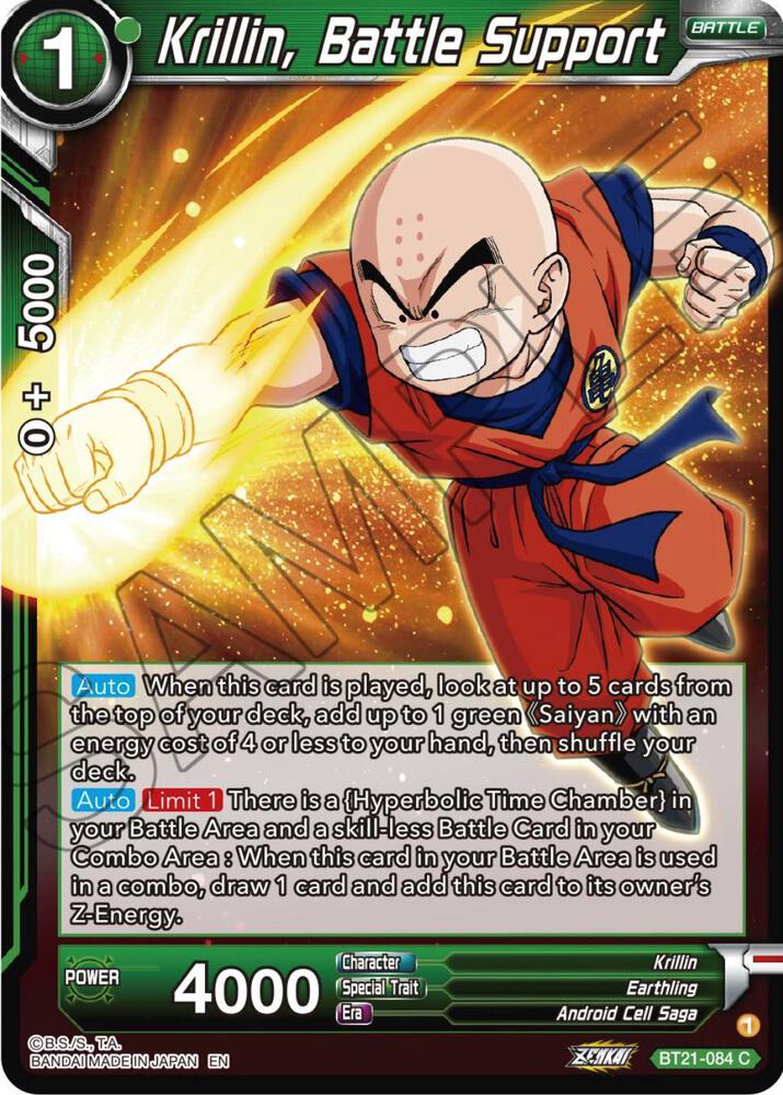 Krillin Battle Support BT21-084 Wild Resurgence Dragonball Super card