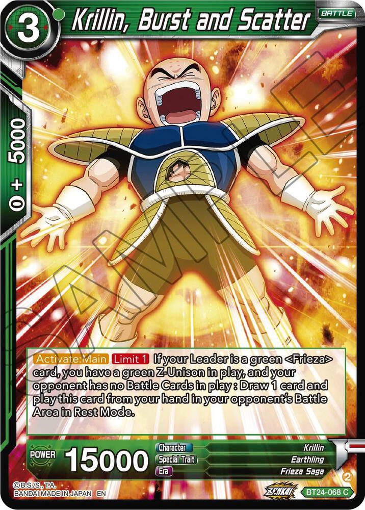 Krillin Burst and Scatter BT24-068 Beyond Generations Dragonball Super card