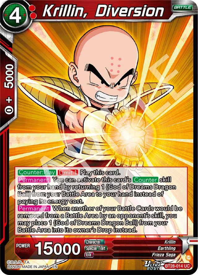 Krillin Diversion BT28-014 Prismatic Clash Dragonball Super card