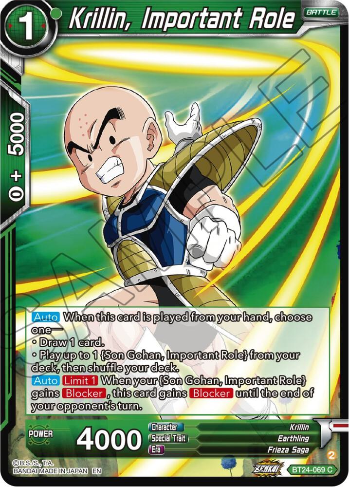 Krillin Important Role BT24-069 Beyond Generations Dragonball Super card