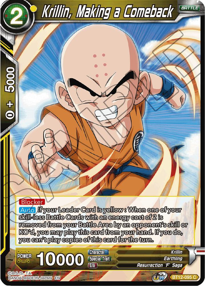 Krillin Making a Comeback Foil BT12-095 Vicious Rejuvenation Dragonball Super card